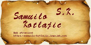 Samuilo Kotlajić vizit kartica